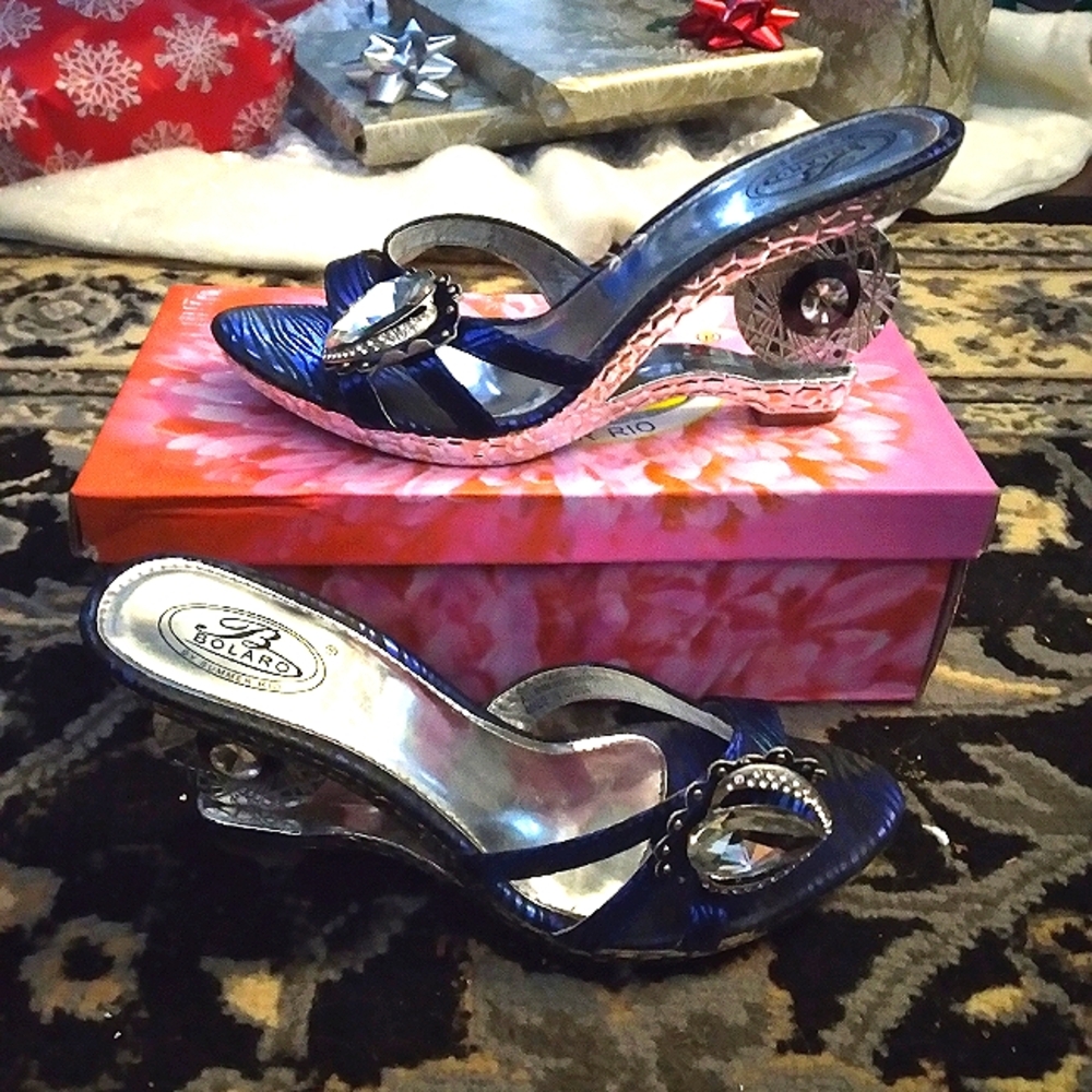Blue Zebra Jeweled Women Heels